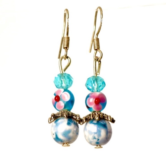 Dazzling Earrings - Sea Glass & Jewels - Picture 1 of 1